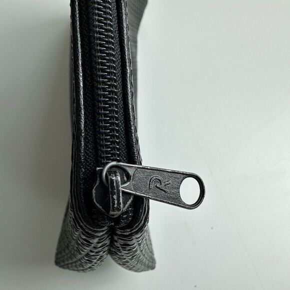 Ted Lapidus Paris Large Travel Cosmetic Bag Clutch Black Zip Top Closure - Picture 9 of 11